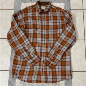 RedHead Men's Plaid Button-Down Shirt - Brown and Gray